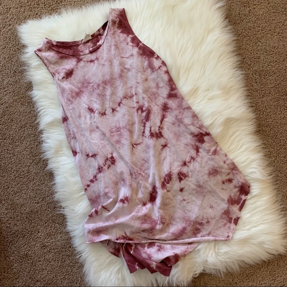 Pink tie dye asymmetrical tunic or mini dress - Picture 3 of 8